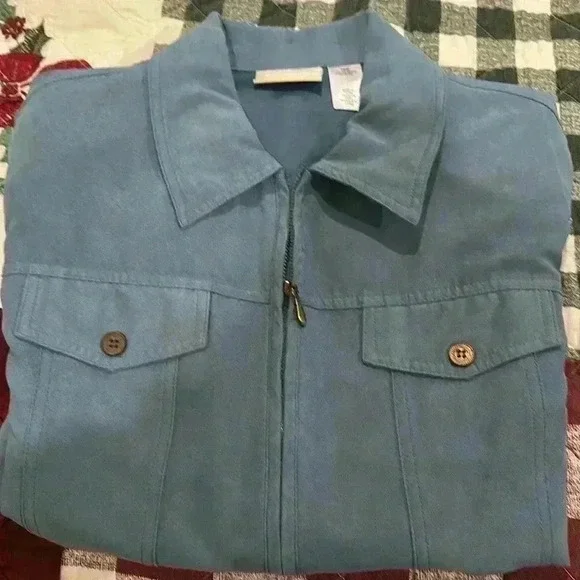 Alfred Dunner Women’s Blue Zip-Front Jacket - Size 18W - Picture 4 of 4